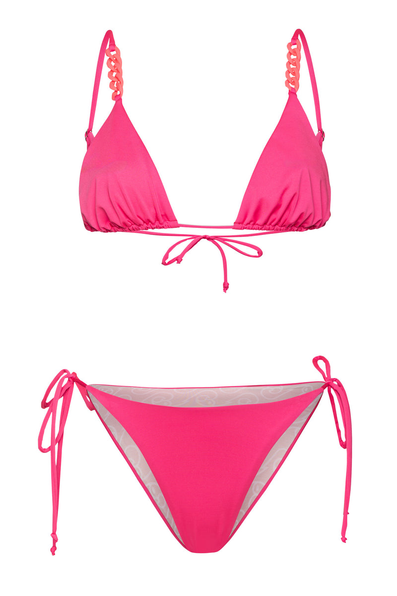 Triangle chain detail - Side string Bikini (Fuchsia Fluo) 'IBIZA ...