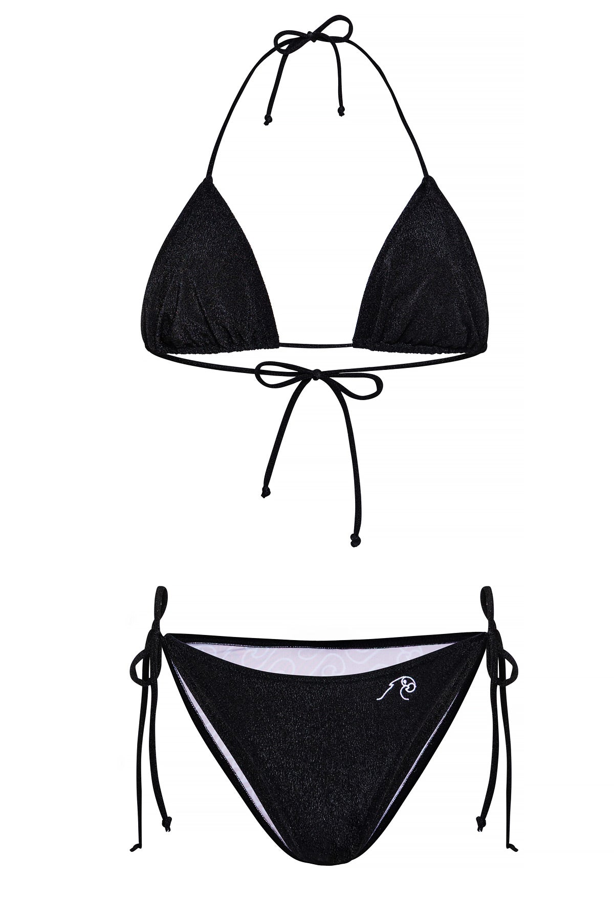 "DAME" Triangle - Side string Bikini (Black) – Macaw Waves
