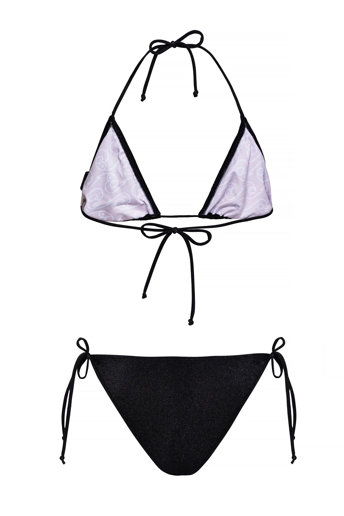 "DAME" Triangle - Side string Bikini (Black) – Macaw Waves